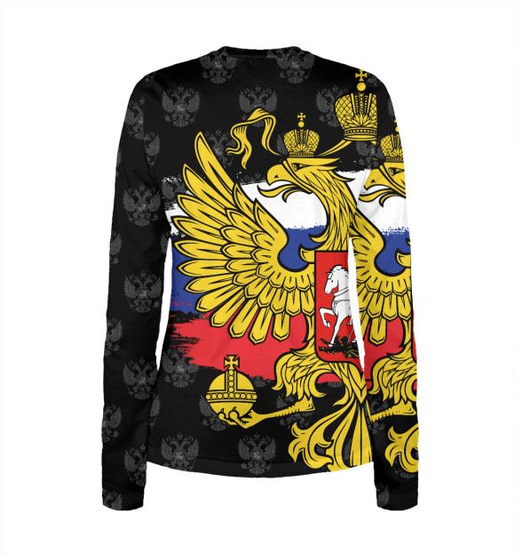 Женский лонгслив с изображением Тимур (герб России) цвета Белый