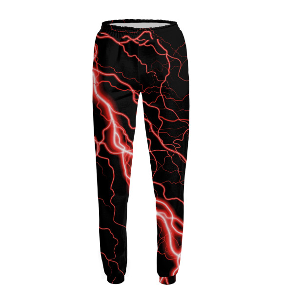 Женские спортивные штаны с притом Неоновая молния цвета Белый Женские спортивные штаны с изображением Неоновая молния цвета Белый