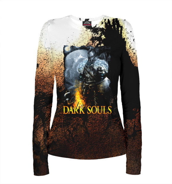 Женский лонгслив с изображением DARKSOULS GAME цвета Белый