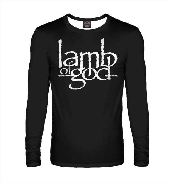 Мужской лонгслив с изображением Lamb of god цвета Белый