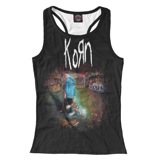 Женская майка-борцовка с изображением korn цвета Белый