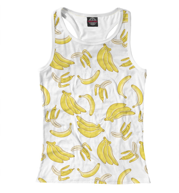 Женская майка-борцовка с изображением Бананы цвета Белый