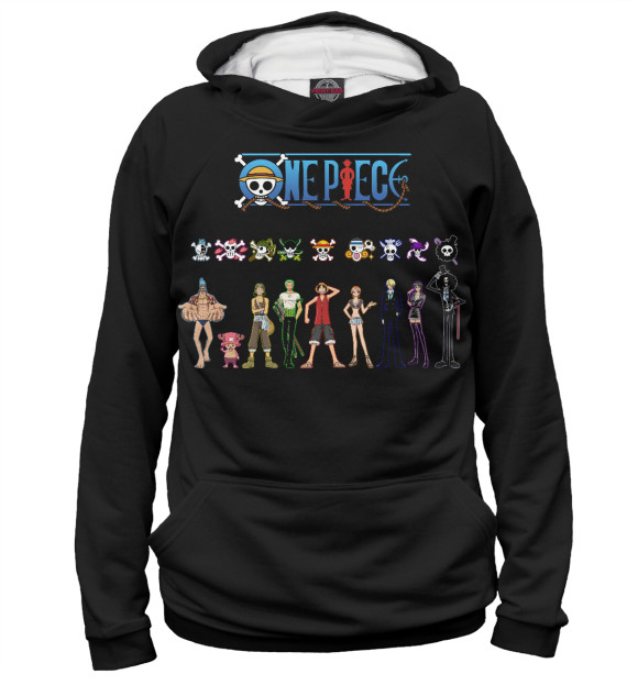Мужское худи с изображением one piece Мугивары цвета Белый