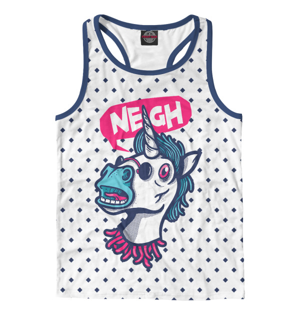 Мужская майка-борцовка с изображением Unicorn Neigh цвета Белый