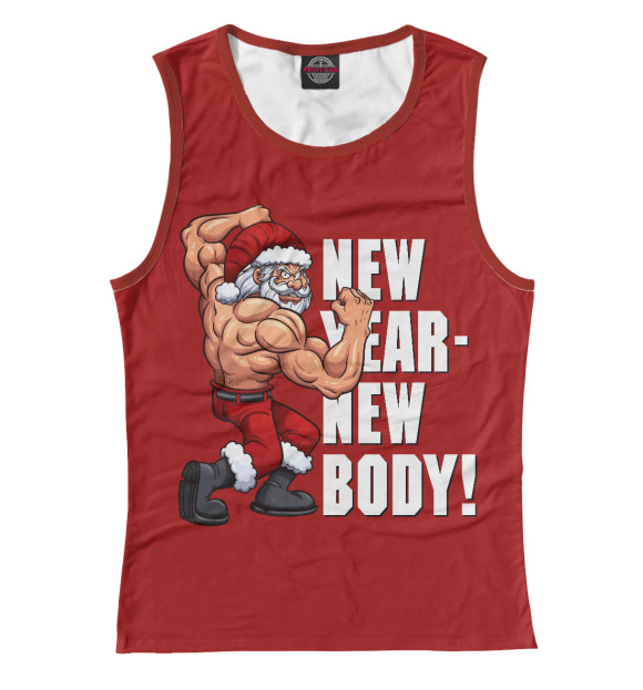 Майка для девочки с изображением New Year - New Body! цвета Белый