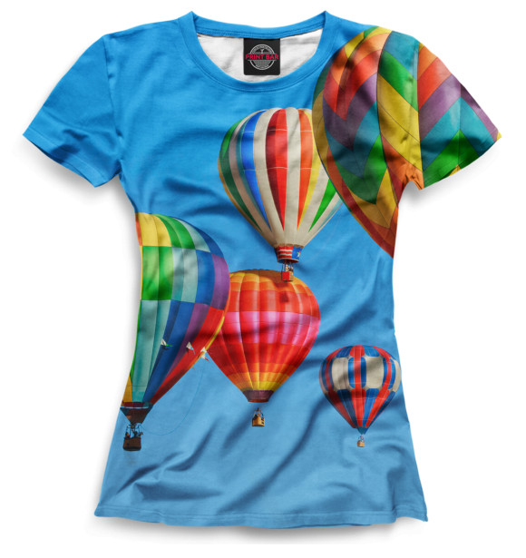 Женская футболка с изображением Воздушные шары цвета Белый
