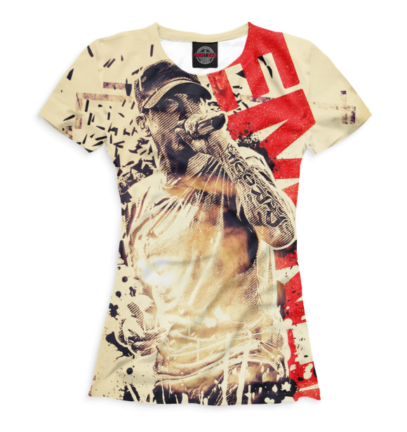 Женская футболка с изображением Eminem цвета Белый