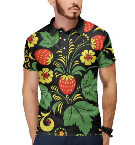 

Поло Print Bar, Белый, Цветы хохломы