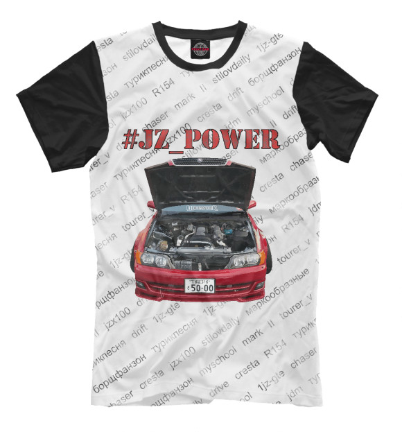 Мужская футболка с изображением JZ_POWER Ver.1 цвета Молочно-белый