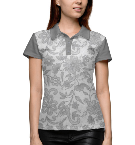 

Поло Print Bar, Белый, Кружева