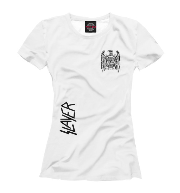 Женская футболка с изображением Slayer цвета Белый