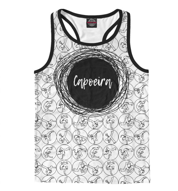 Мужская майка-борцовка с изображением Капоэйра цвета Белый