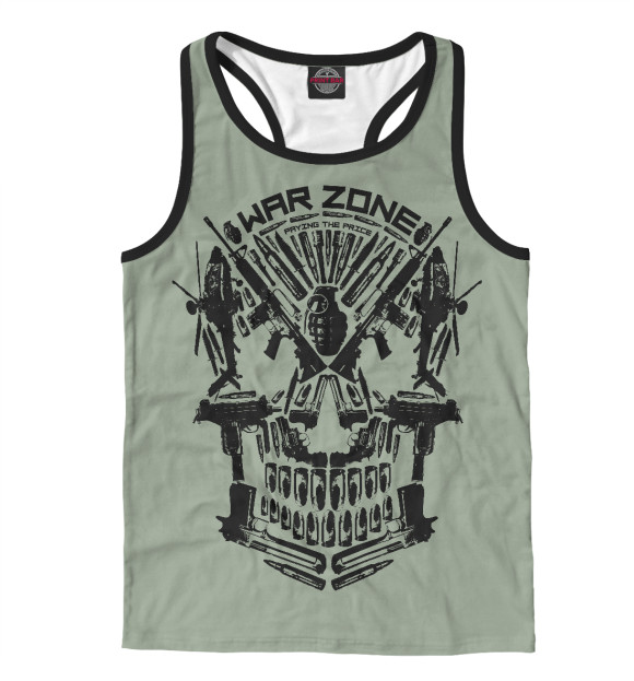 Мужская майка-борцовка с изображением War zone цвета Белый