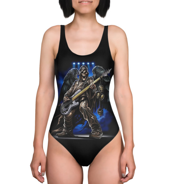 Купальник-боди с изображением Смерть с гитарой цвета 