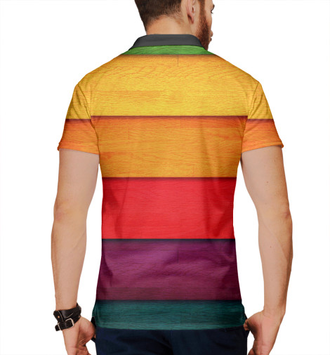 

Поло Print Bar, Белый, Разноцветные полосы