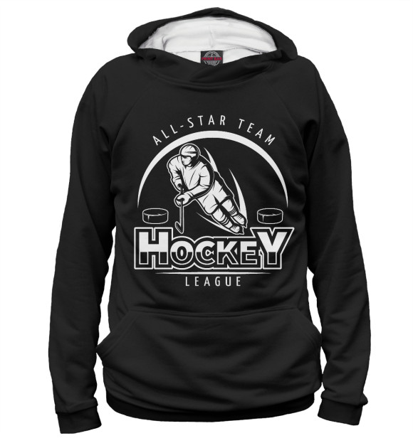 Женское худи с изображением Hockey League цвета Белый