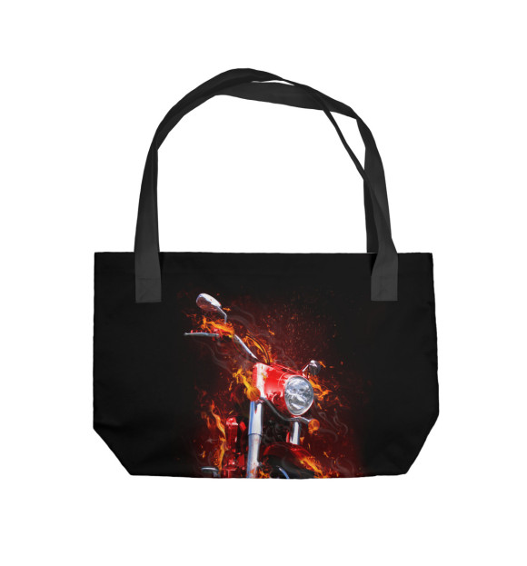 Пляжная сумка с изображением Огненный чоппер цвета 