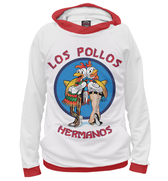 Мужское худи с изображением Los Pollos Hermanos цвета Белый