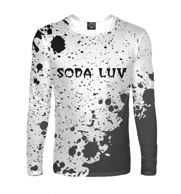 Мужской лонгслив с изображением SODA LUV - Краска цвета Белый