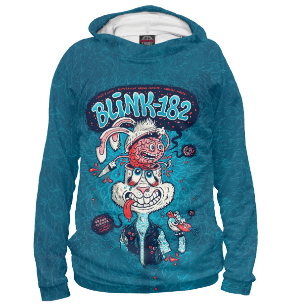 Женское худи с изображением Blink-182 цвета Белый