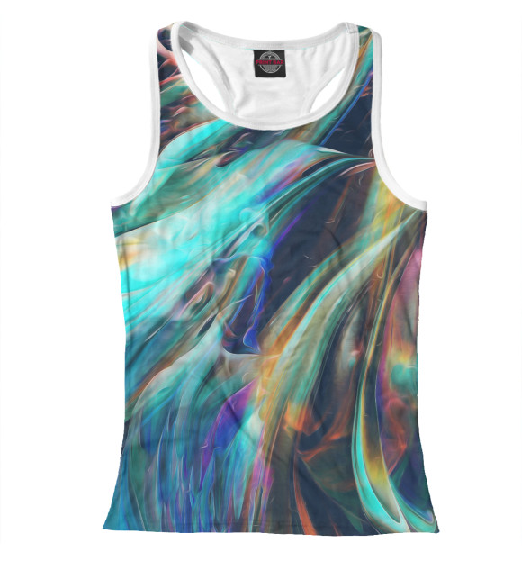 Женская майка-борцовка с изображением Абстрактные волны цвета Белый