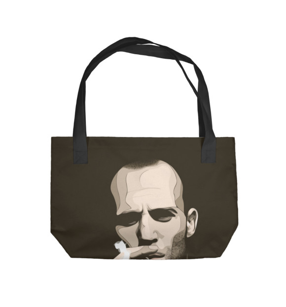 Пляжная сумка с изображением Jason Statham face цвета 