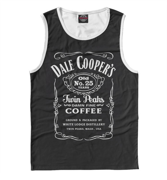 Майка для мальчика с изображением Dale Cooper Whiskey цвета Белый
