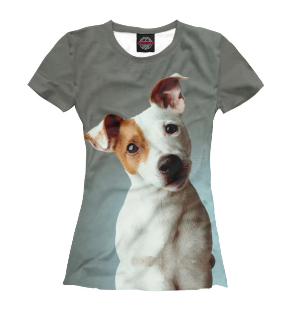 Женская футболка с изображением Jack Russell Terrier цвета Белый
