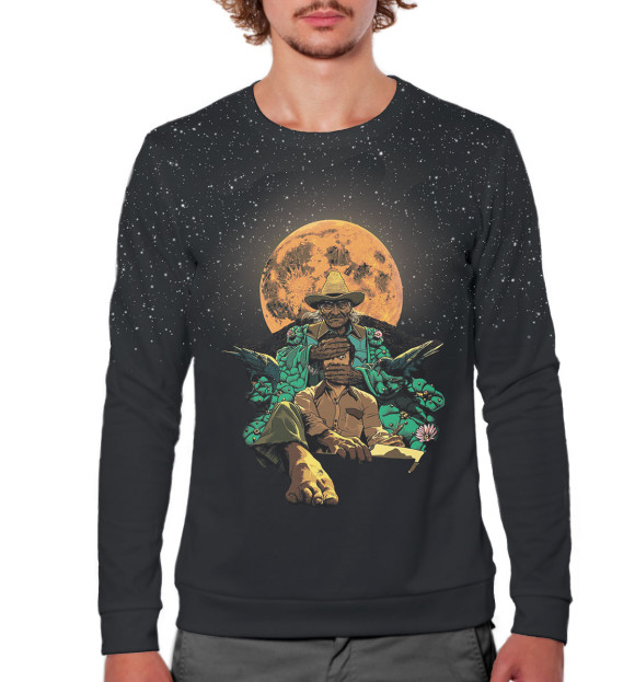 Мужской свитшот с изображением Кастанеда цвета Белый