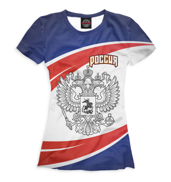 Женская футболка с изображением Сборная России цвета Белый