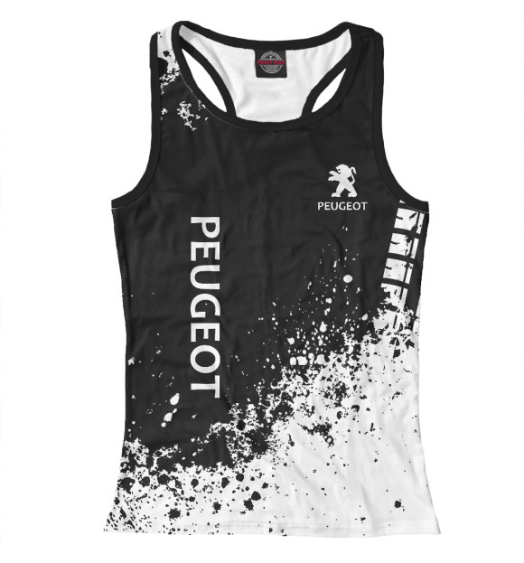 Женская майка-борцовка с изображением Peugeot цвета Белый