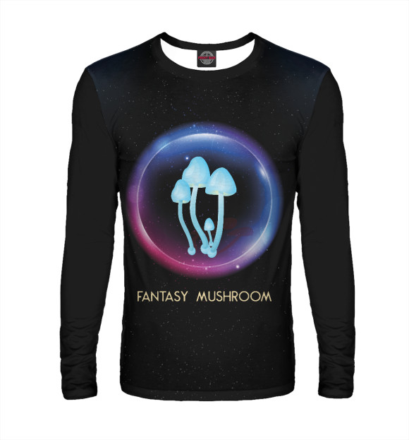 Мужской лонгслив с изображением Fantasy mushroom цвета Белый