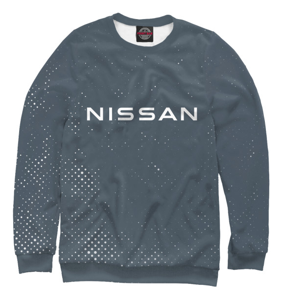 Свитшот для девочек с изображением Nissan / Ниссан цвета Белый