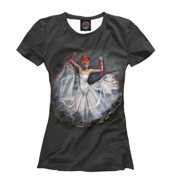 Женская футболка с изображением Балерина цвета Белый