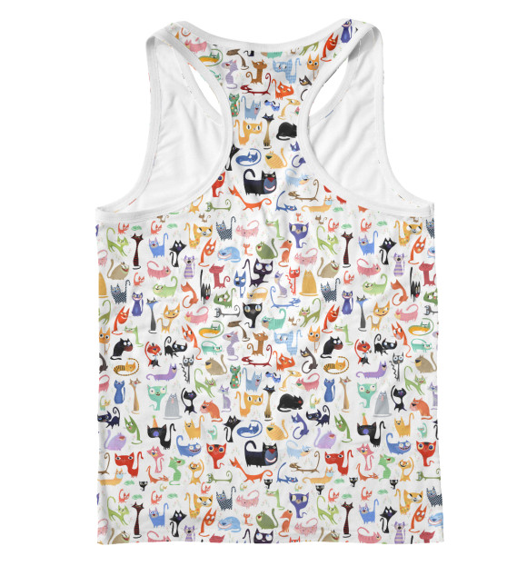 Мужская майка-борцовка с изображением Love Cats цвета Белый