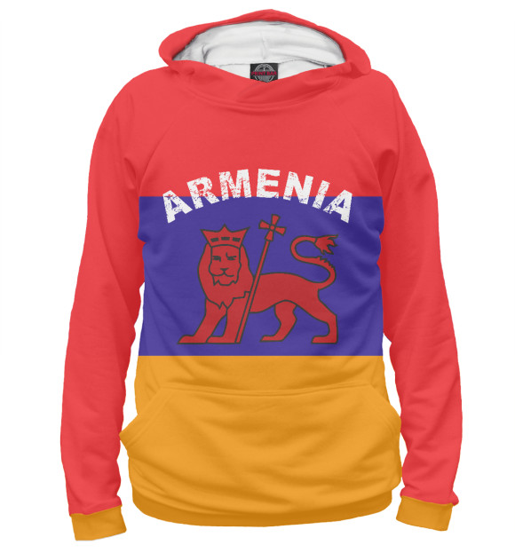 Женское худи с изображением Армения цвета Белый
