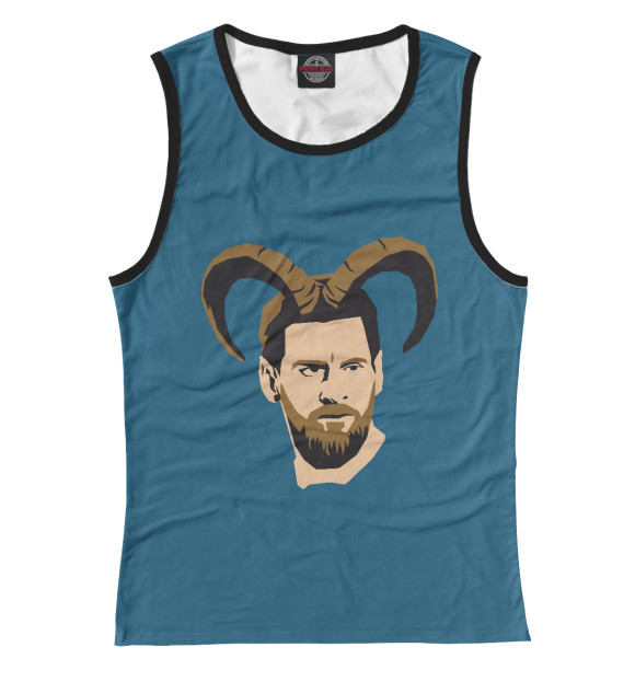 Майка для девочки с изображением Messi GOAT цвета Белый