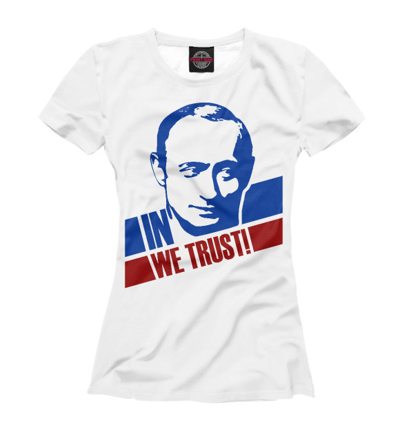 Футболка для девочек с изображением Владимир Путин / Триколор цвета Белый