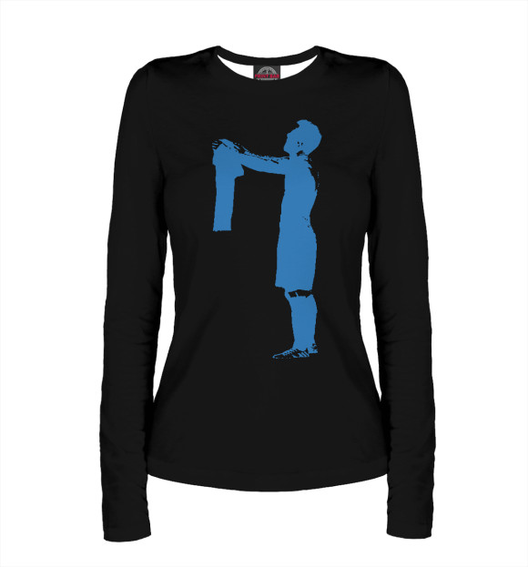 Женский лонгслив с изображением Messi цвета Белый