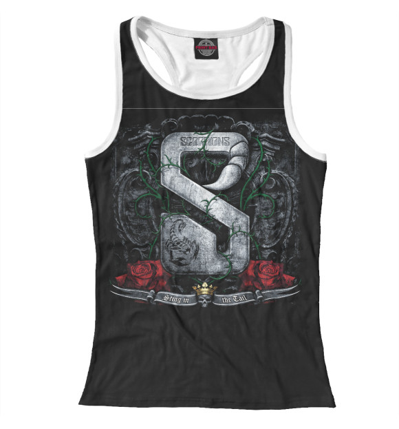 Женская майка-борцовка с изображением Scorpions цвета Белый