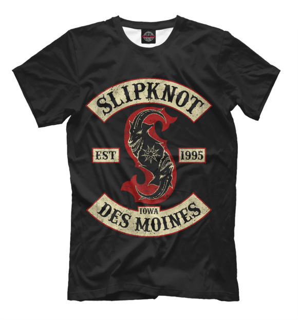 Мужская футболка с изображением Slipknot цвета Белый
