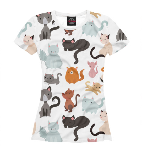 

Футболки Print Bar, Белый, Коты и кошки