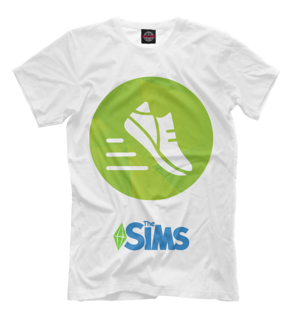 Мужская футболка с изображением The Sims Фитнес цвета Молочно-белый