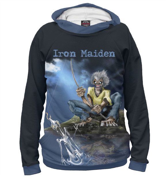 Худи для девочки с изображением iron maiden bands groups цвета Белый