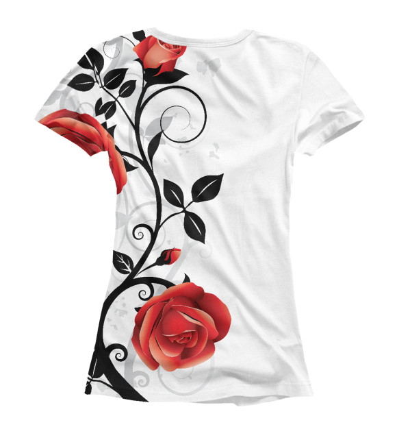 Женская футболка с изображением Розы на снегу цвета Белый