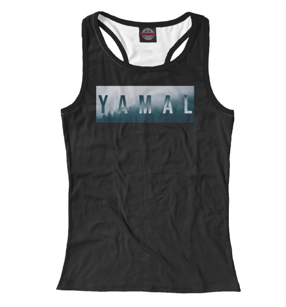 Женская майка-борцовка с изображением YAMAL цвета Белый