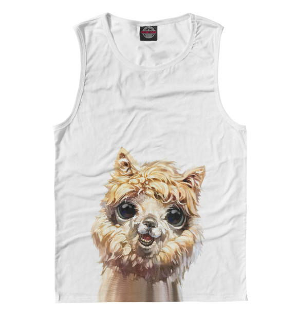 Майка для мальчика с изображением лама цвета Белый