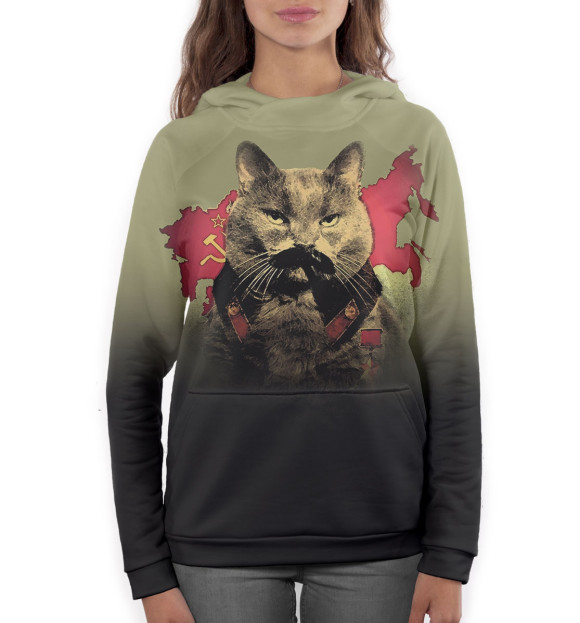 Женское худи с изображением Иосиф Сталин цвета Белый