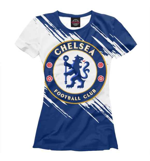Женская футболка с изображением Челси цвета Белый
