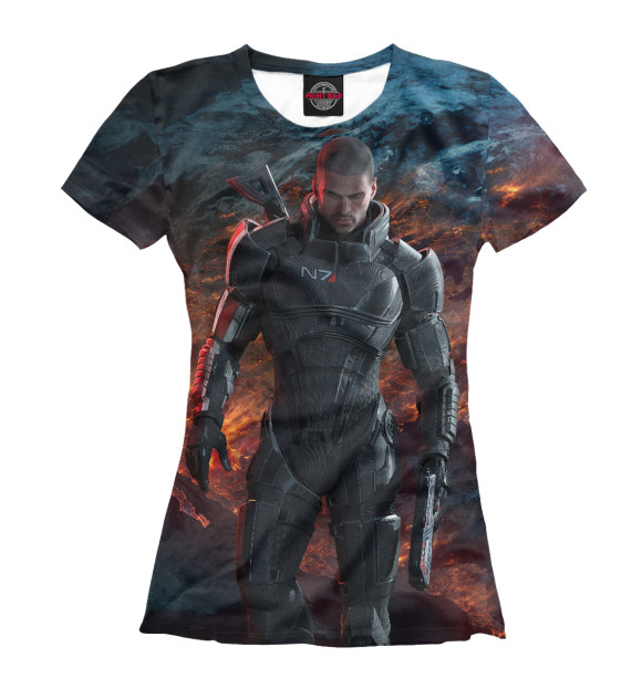 Футболка для девочек с изображением Mass Effect 3 цвета Белый